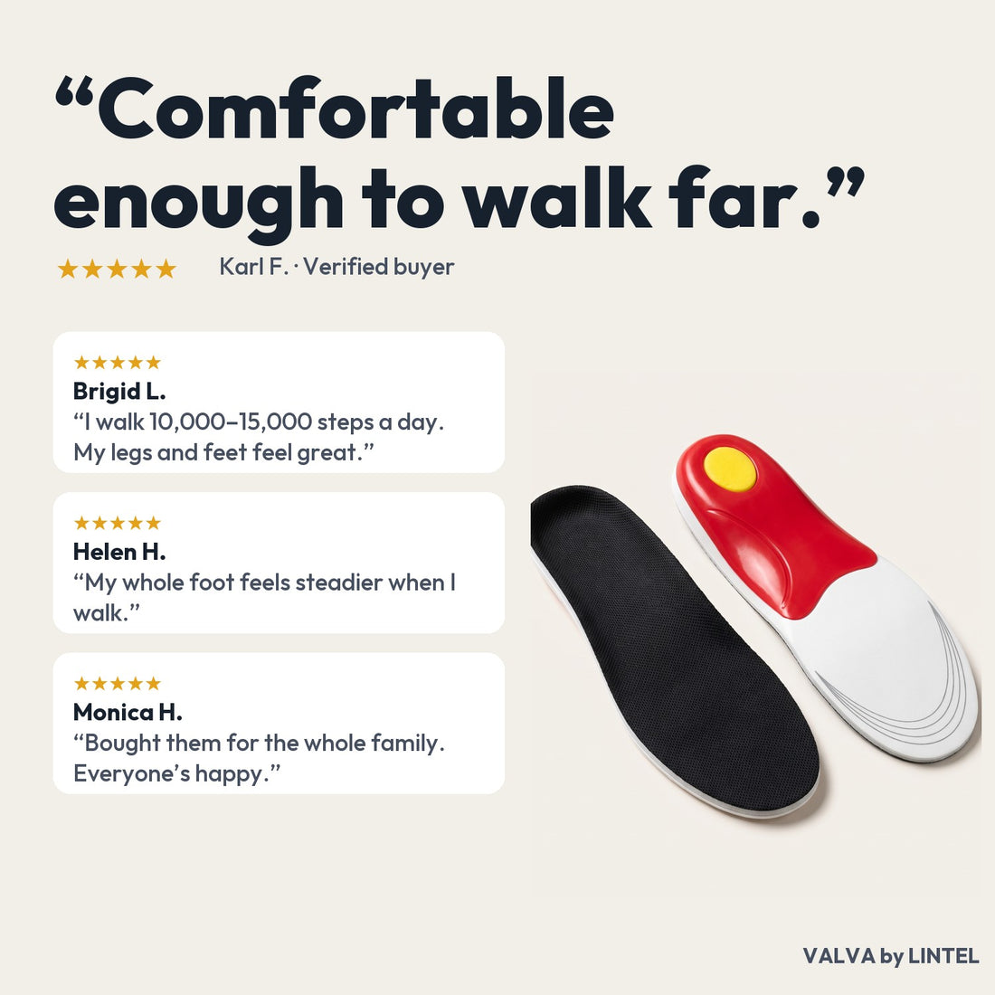 Reviews: comfortable enough to walk far