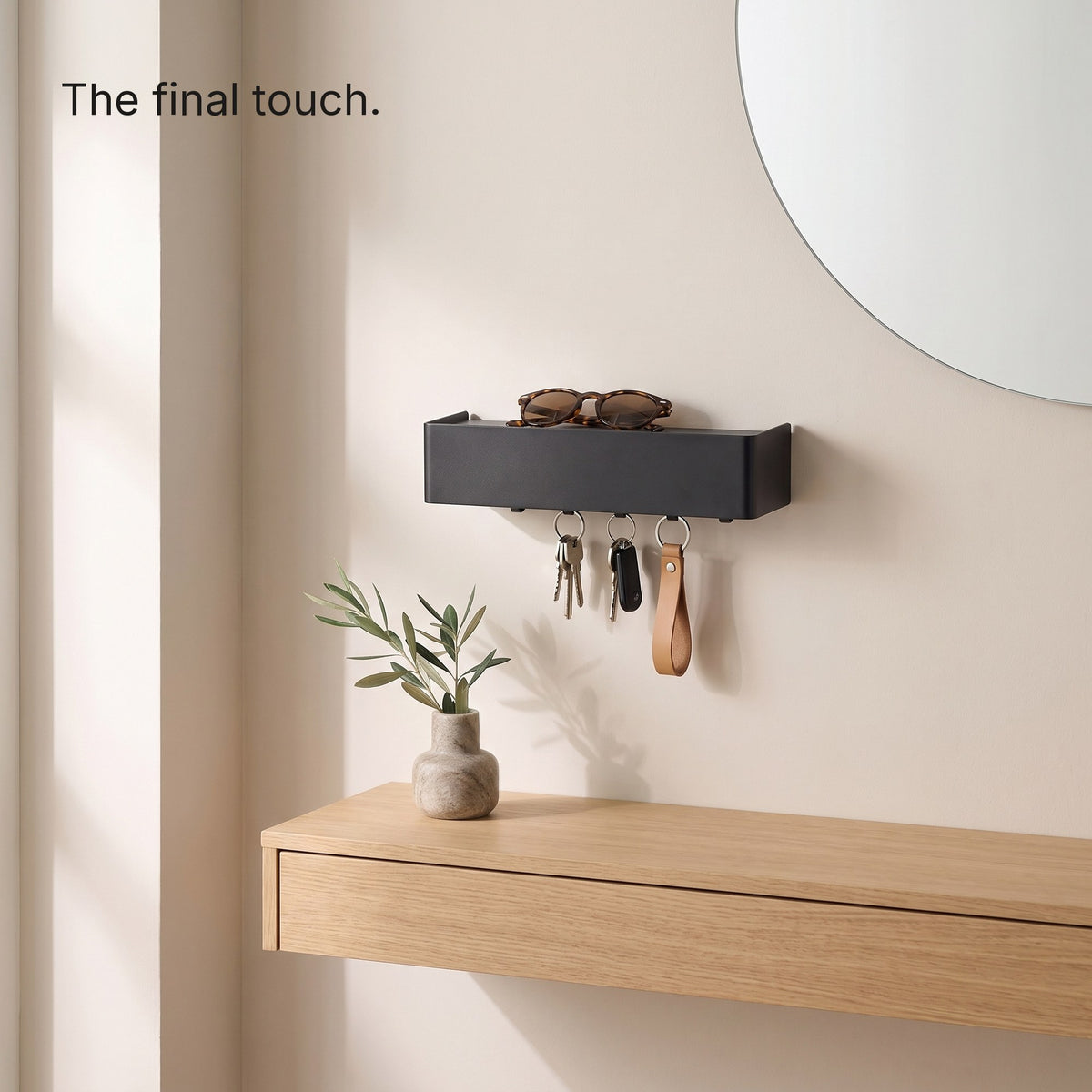 Key Shelf above a hallway console with keys