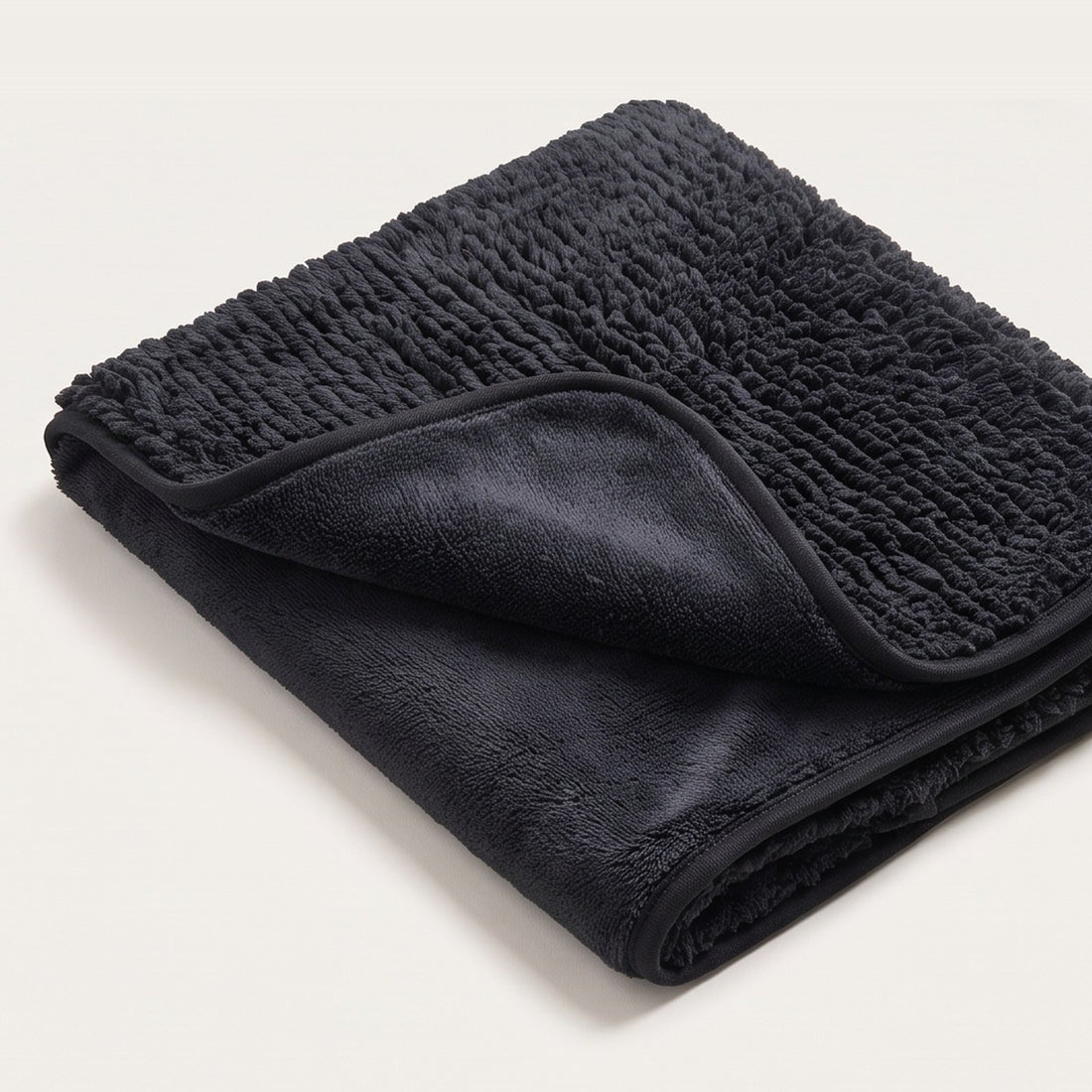 Black PUTSA drying cloth, loop side and smooth side