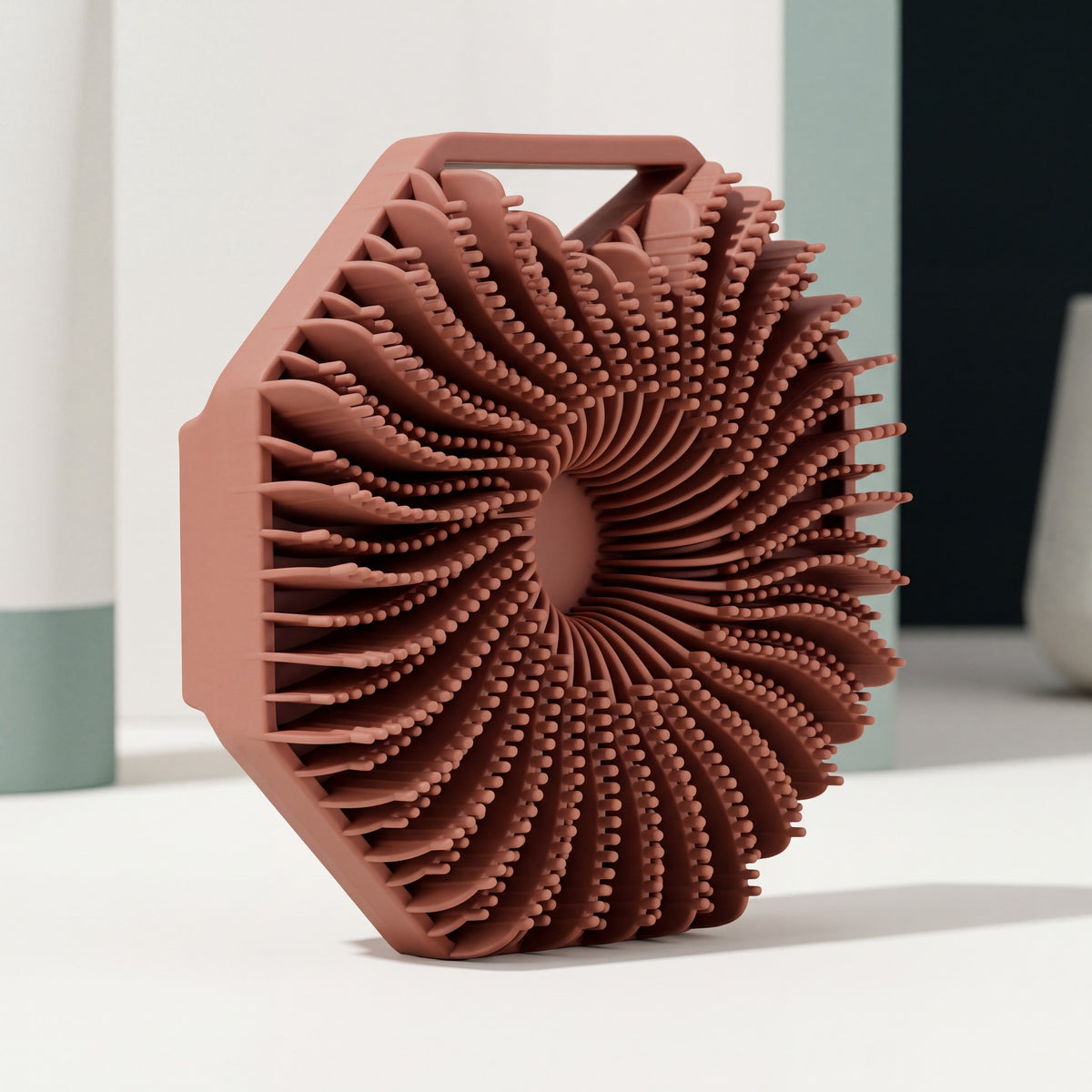 SKURA silicone body scrubber in clay