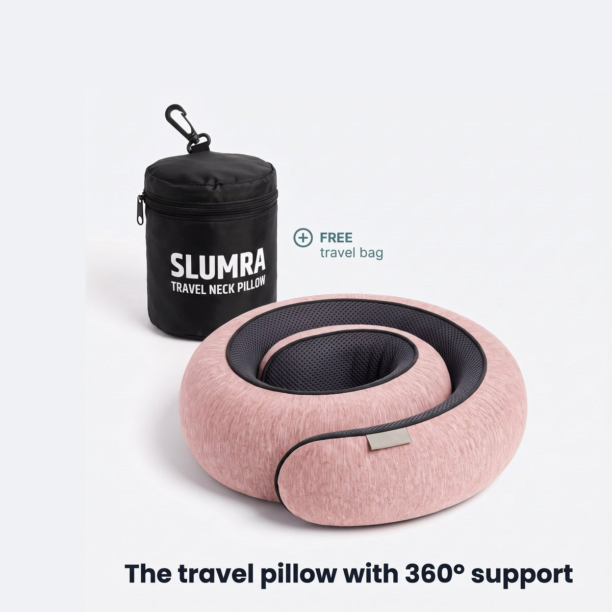 SLUMRA 360 travel neck pillow in blush
