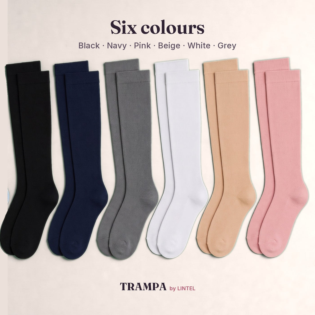 TRAMPA compression socks in six colours