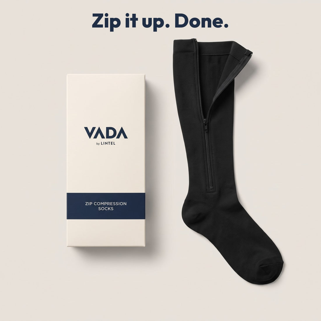 VADA by LINTEL zip compression sock and box