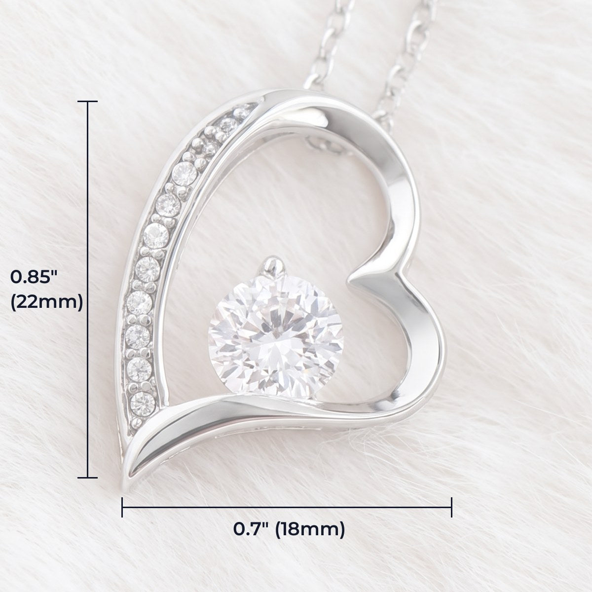 Pendant size: 0.85 inch high, 0.7 inch wide