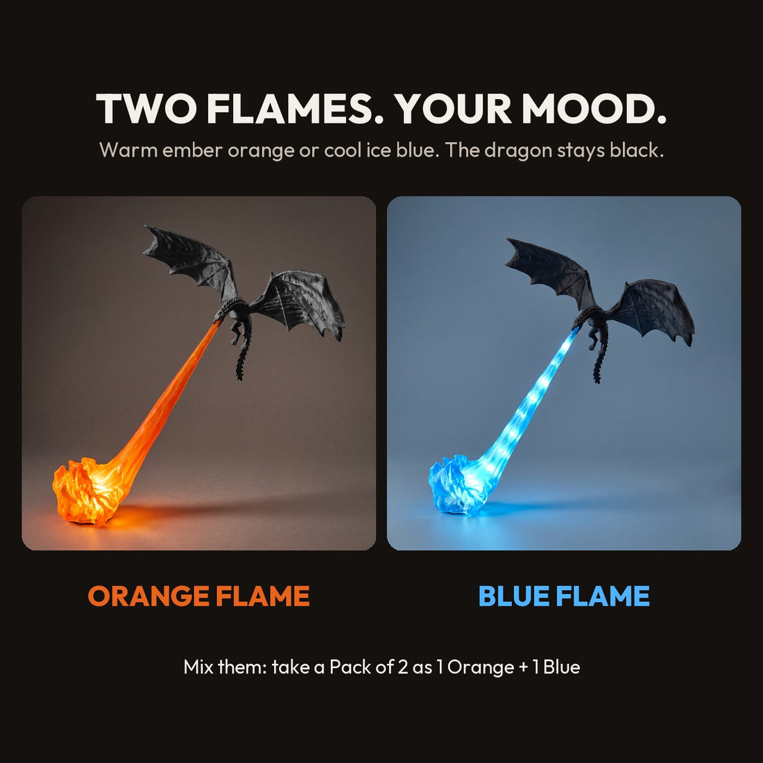 Choose Orange Flame or Blue Flame