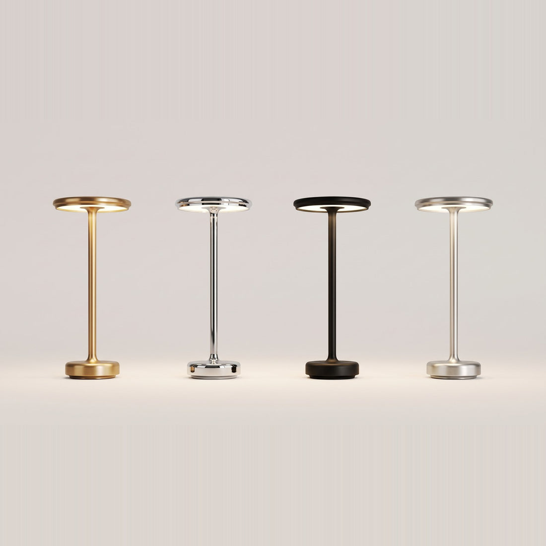 GLIMMA in gold, chrome, black and silver
