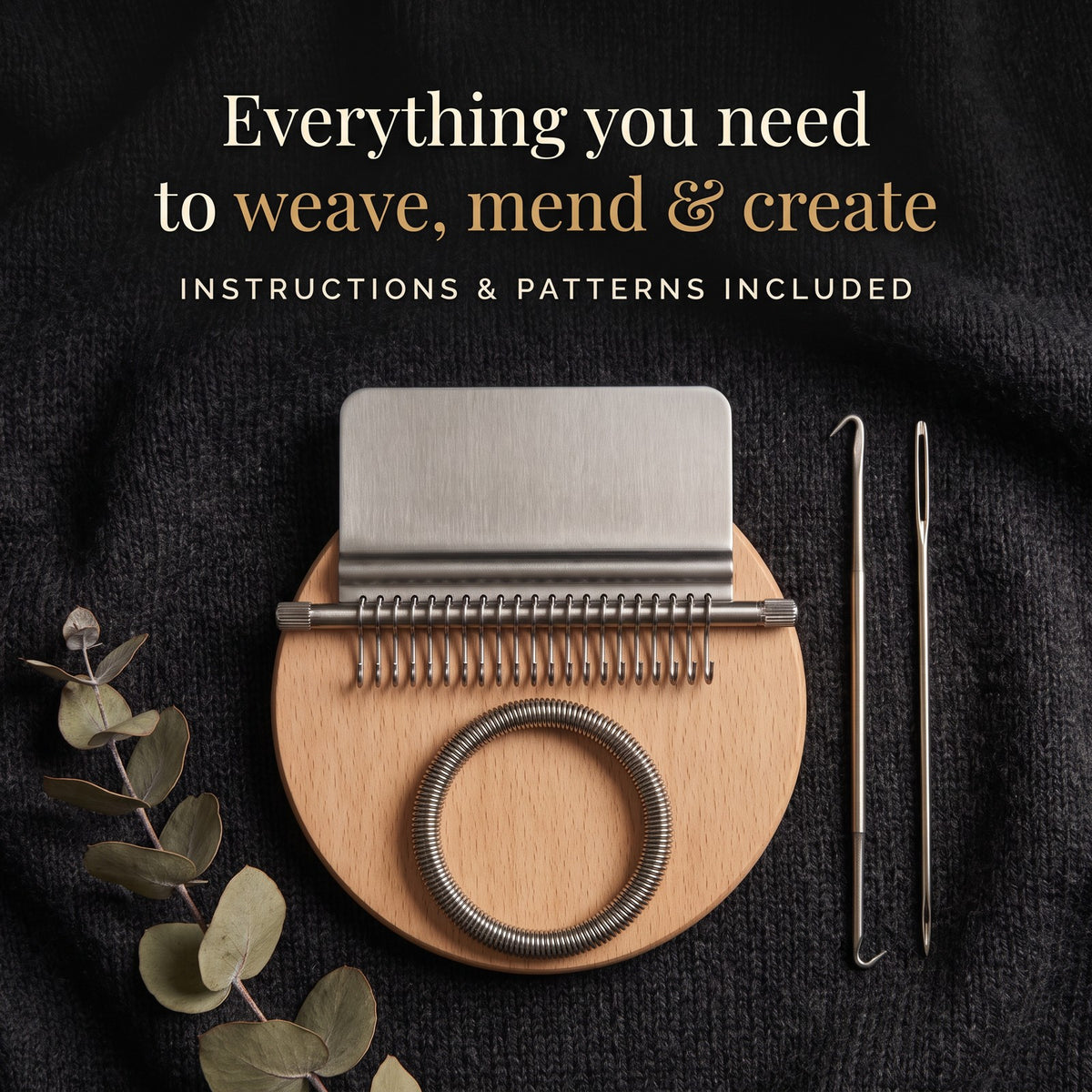 LAGA kit: loom, beech-wood disc, spring and tools