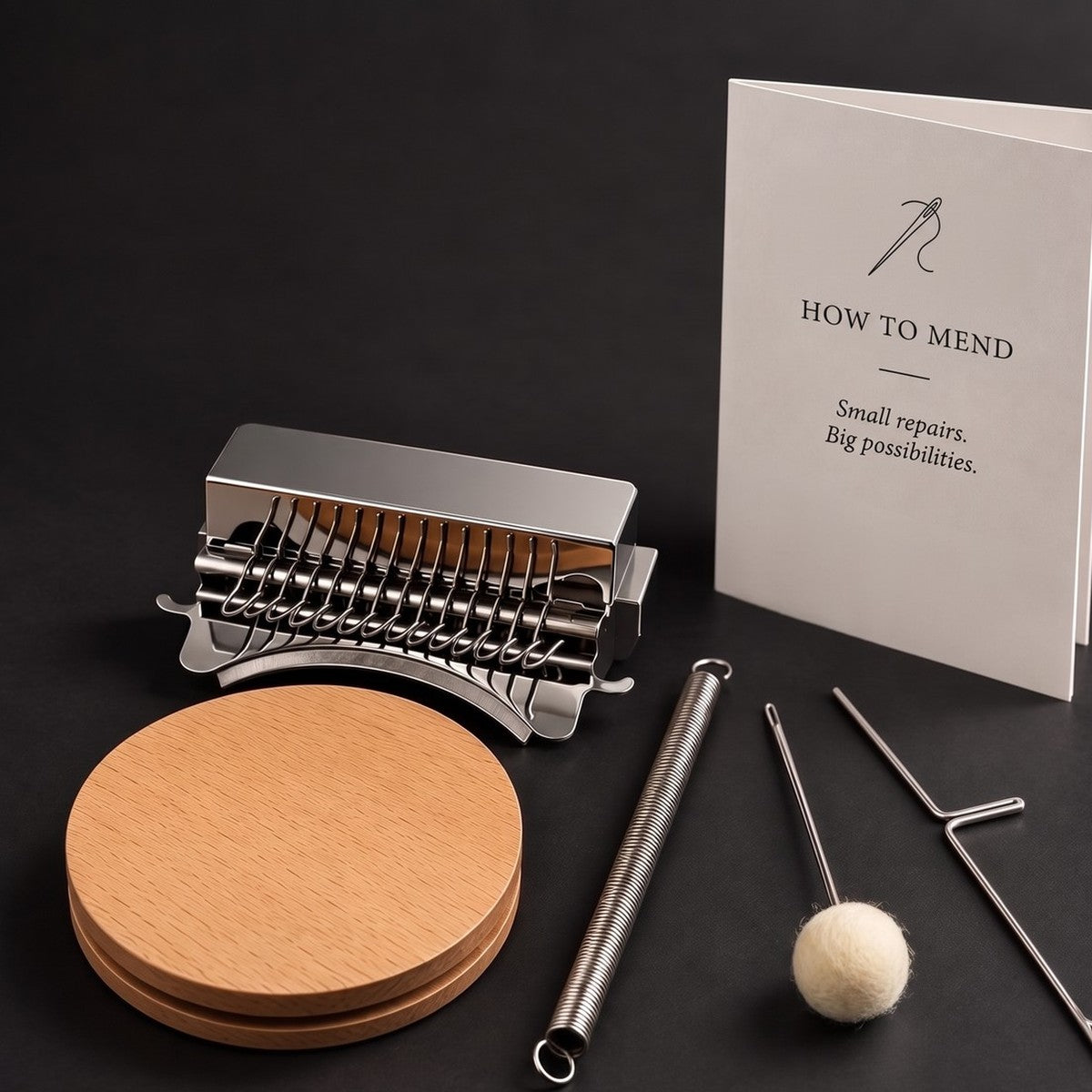 Everything in the LAGA kit laid out on a dark surface