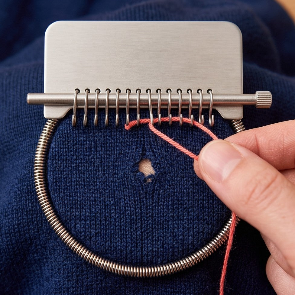 Step 1: the loom fixed over the hole