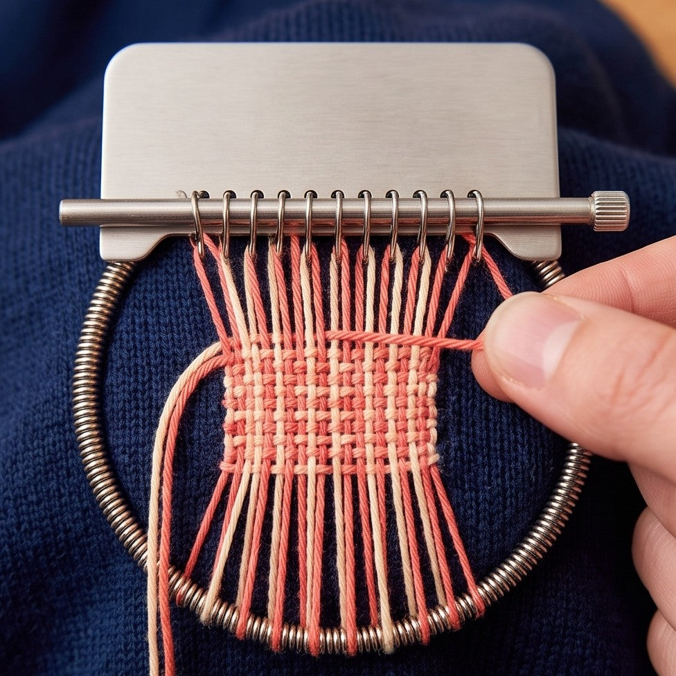 Step 3: weaving across the threads
