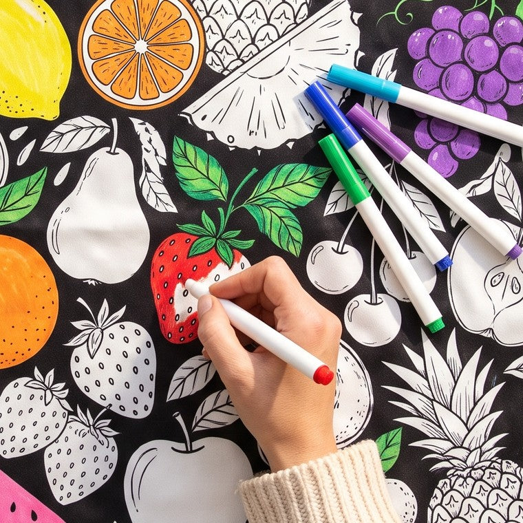 Colouring in a strawberry