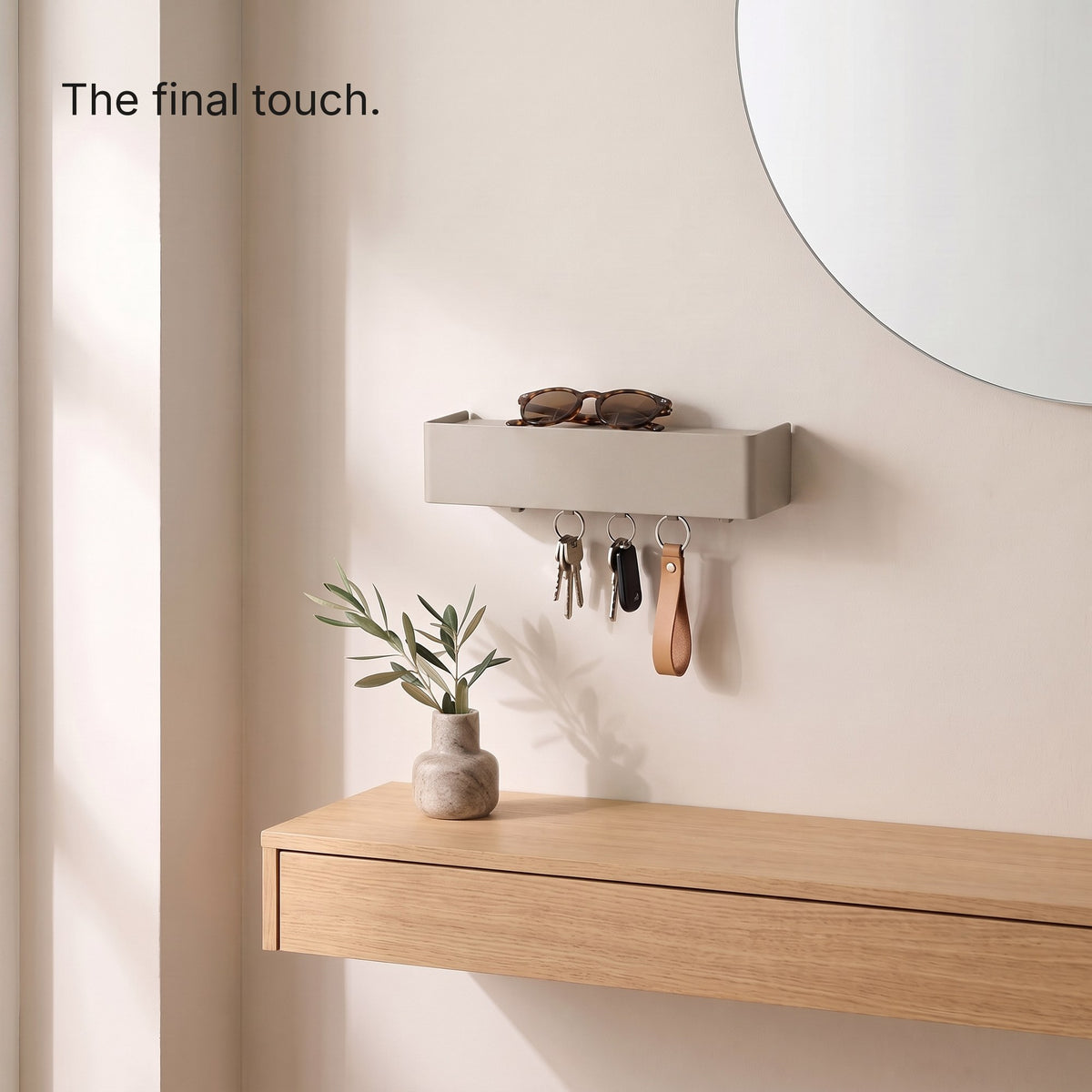 Key Shelf above a hallway console with keys