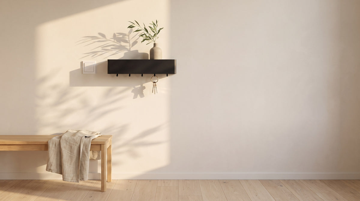 The Key Shelf in a calm entryway