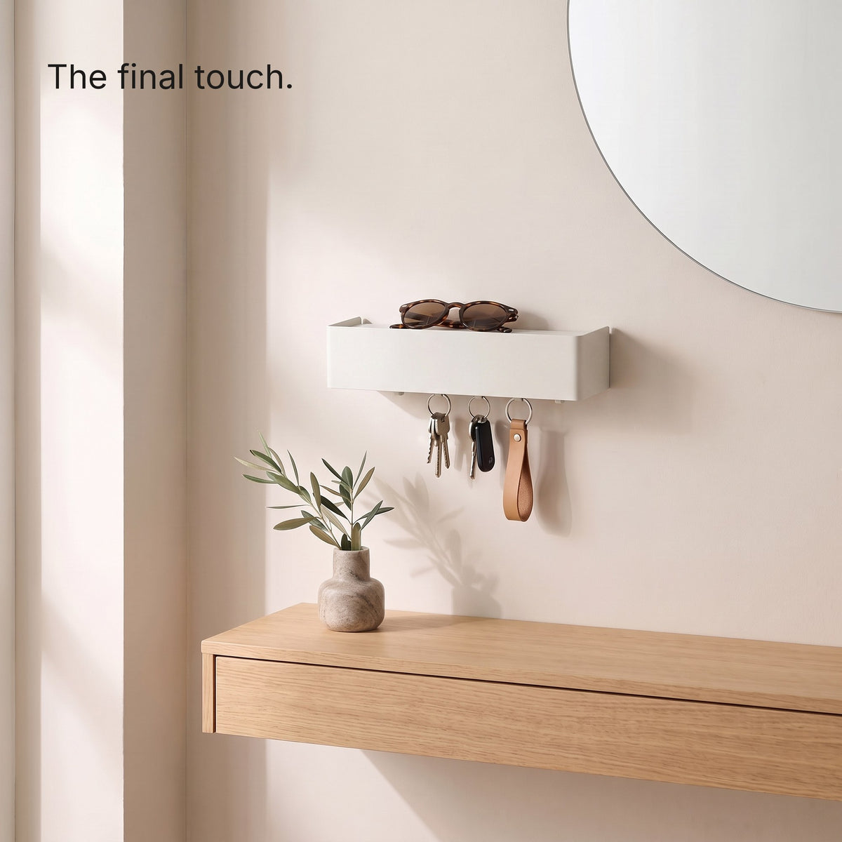Key Shelf above a hallway console with keys