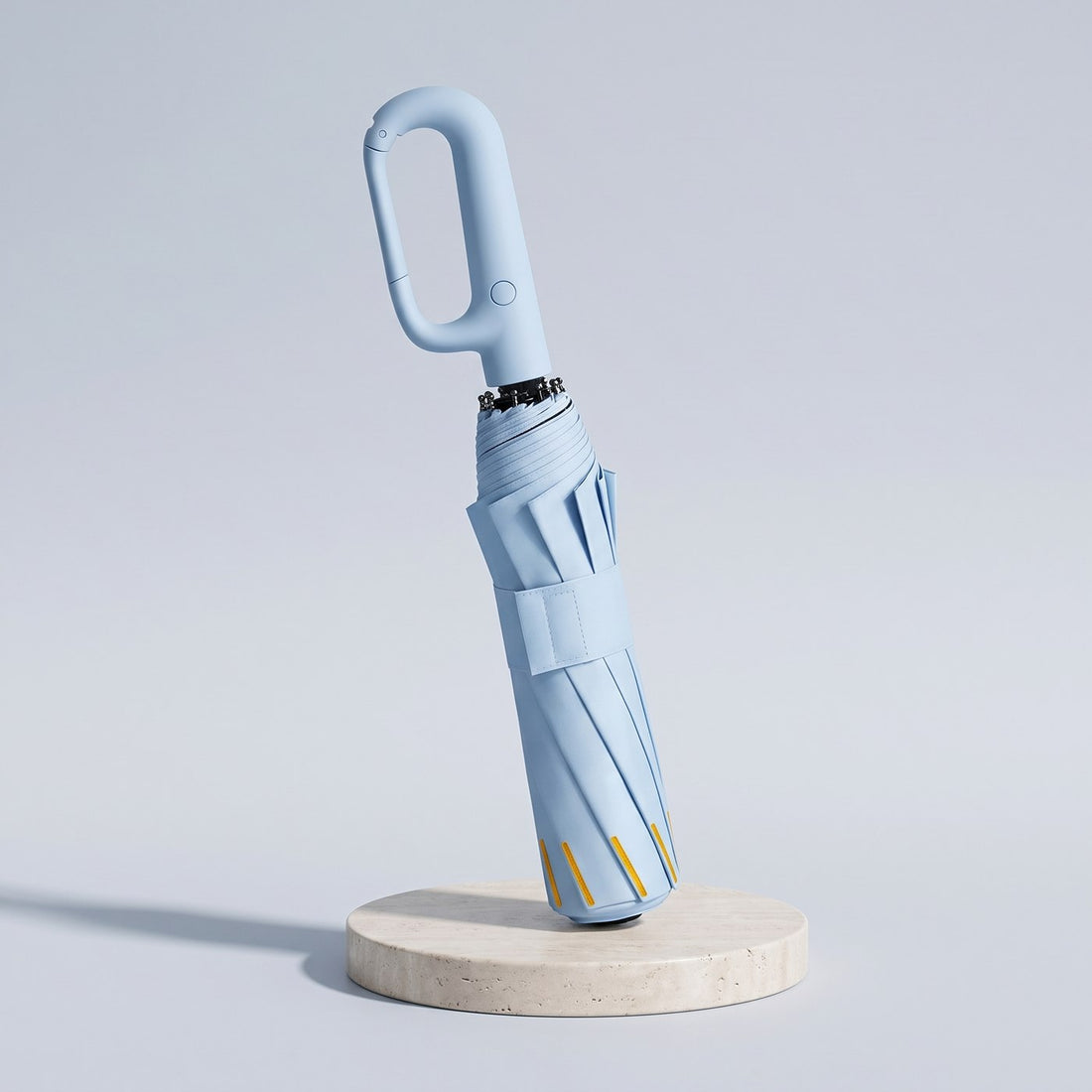 Sky Blue — REGNA storm umbrella with carabiner handle