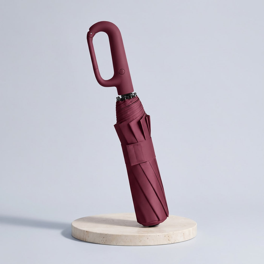 Wine Red — REGNA storm umbrella with carabiner handle