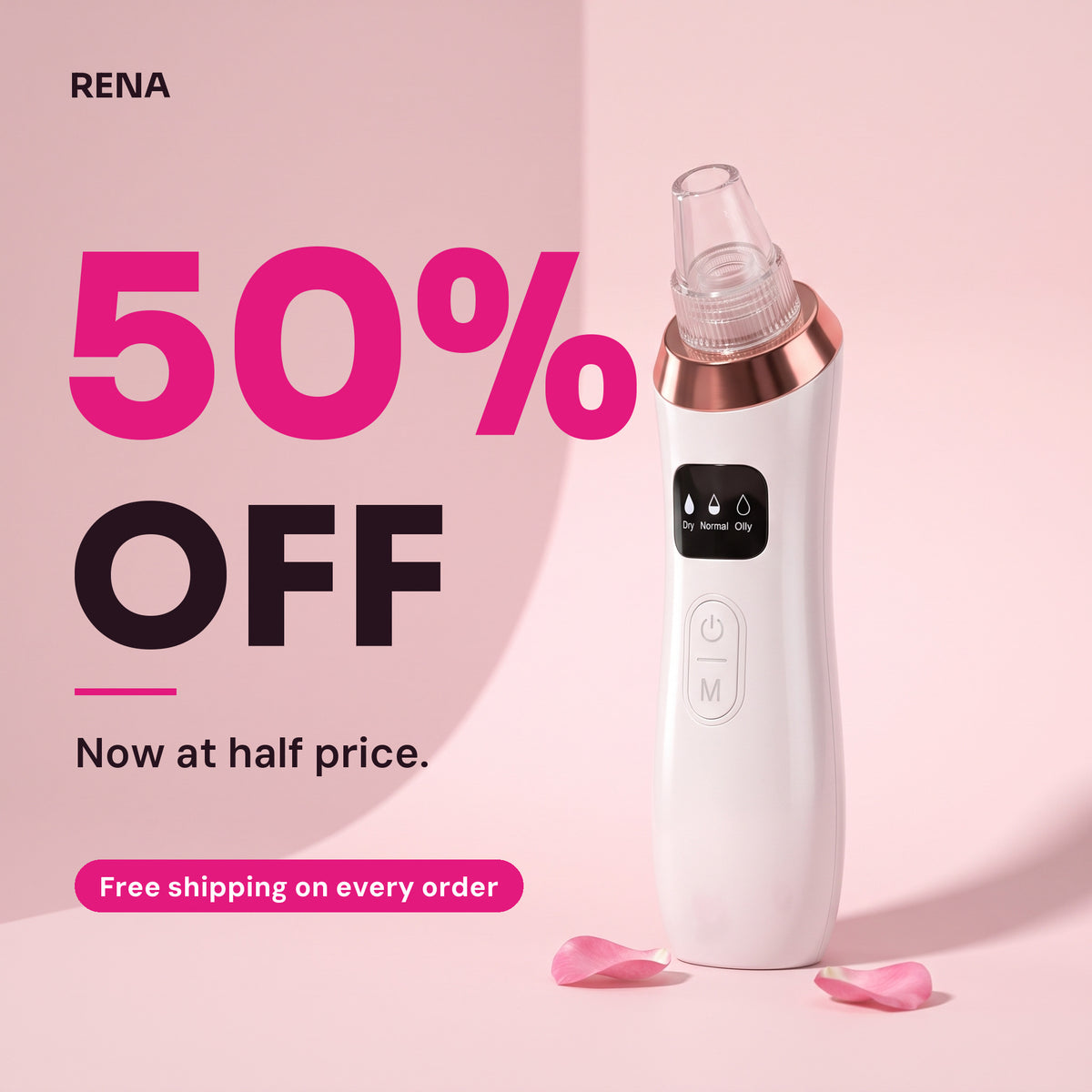 RENA pore vacuum at 50% off with free shipping on every order