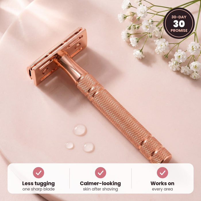 SILKA rose-gold safety razor