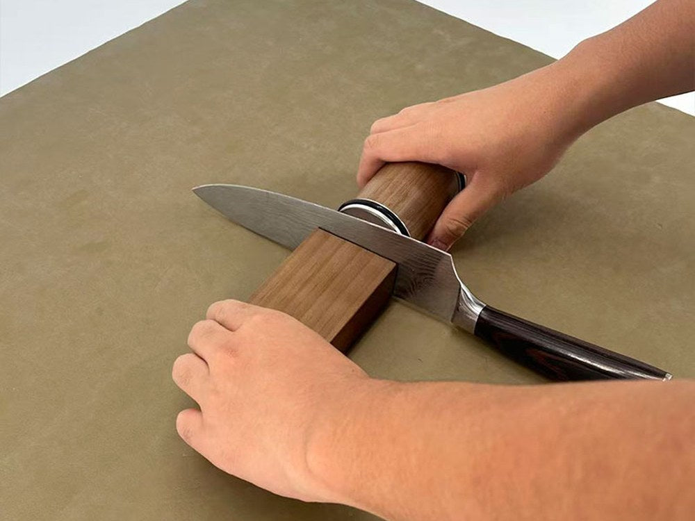 Rolling SLIPA along a chef's knife