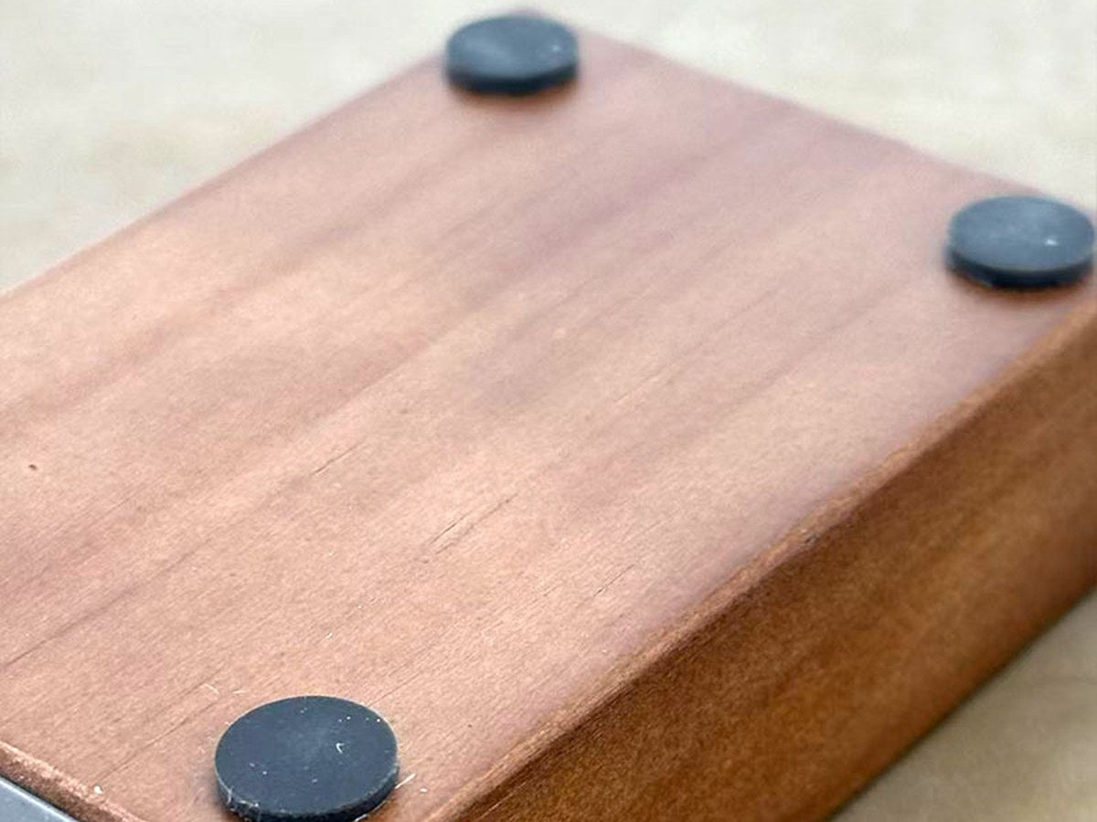 Underside of the hardwood block with non-slip feet