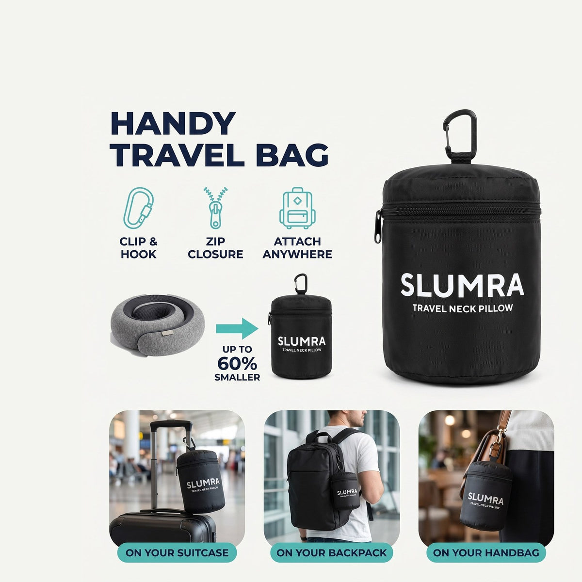 The travel bag: clip, zip and up to 60% smaller