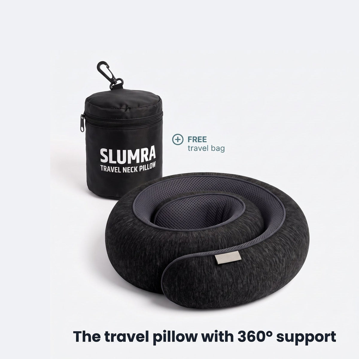 SLUMRA 360 travel neck pillow in black