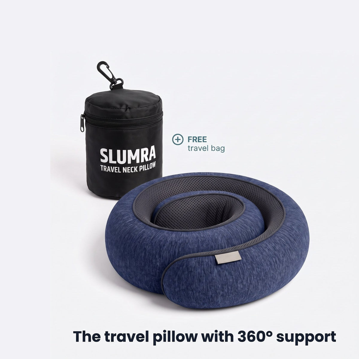 SLUMRA 360 travel neck pillow in navy