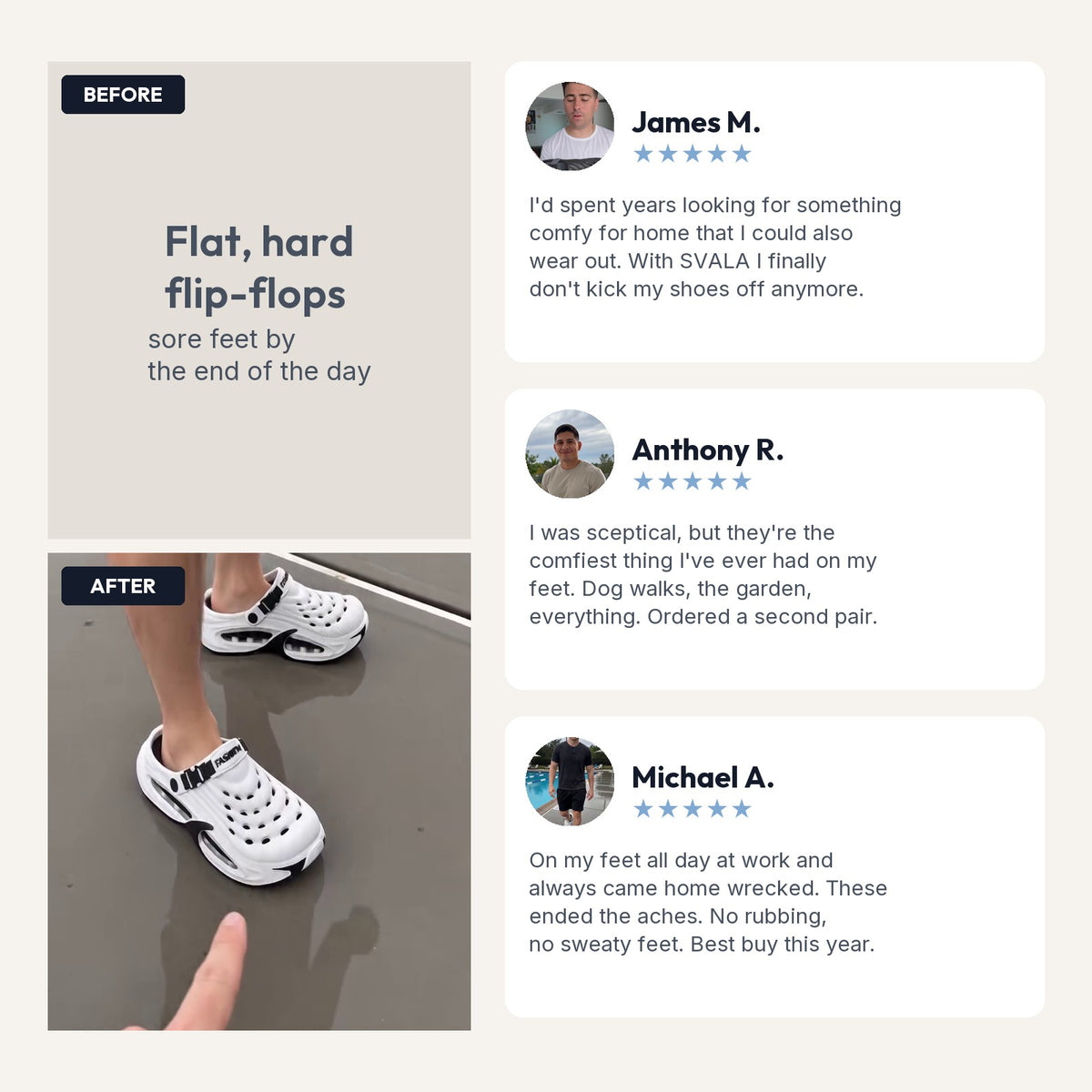 Before and after, customer stories