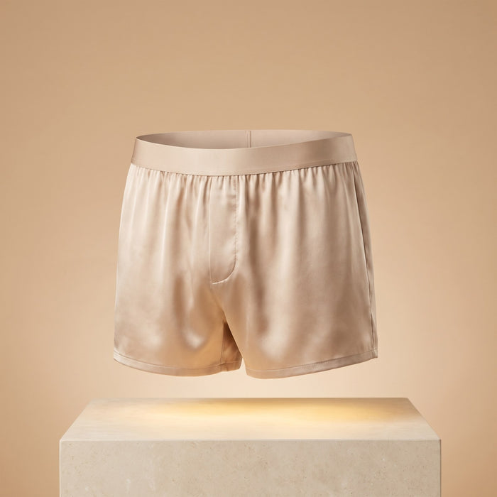 Beige SVALKA silk boxers
