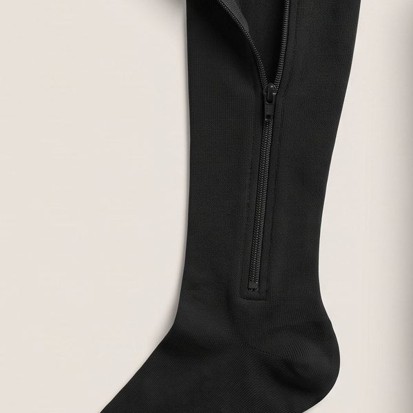 Black VADA socks, side zip