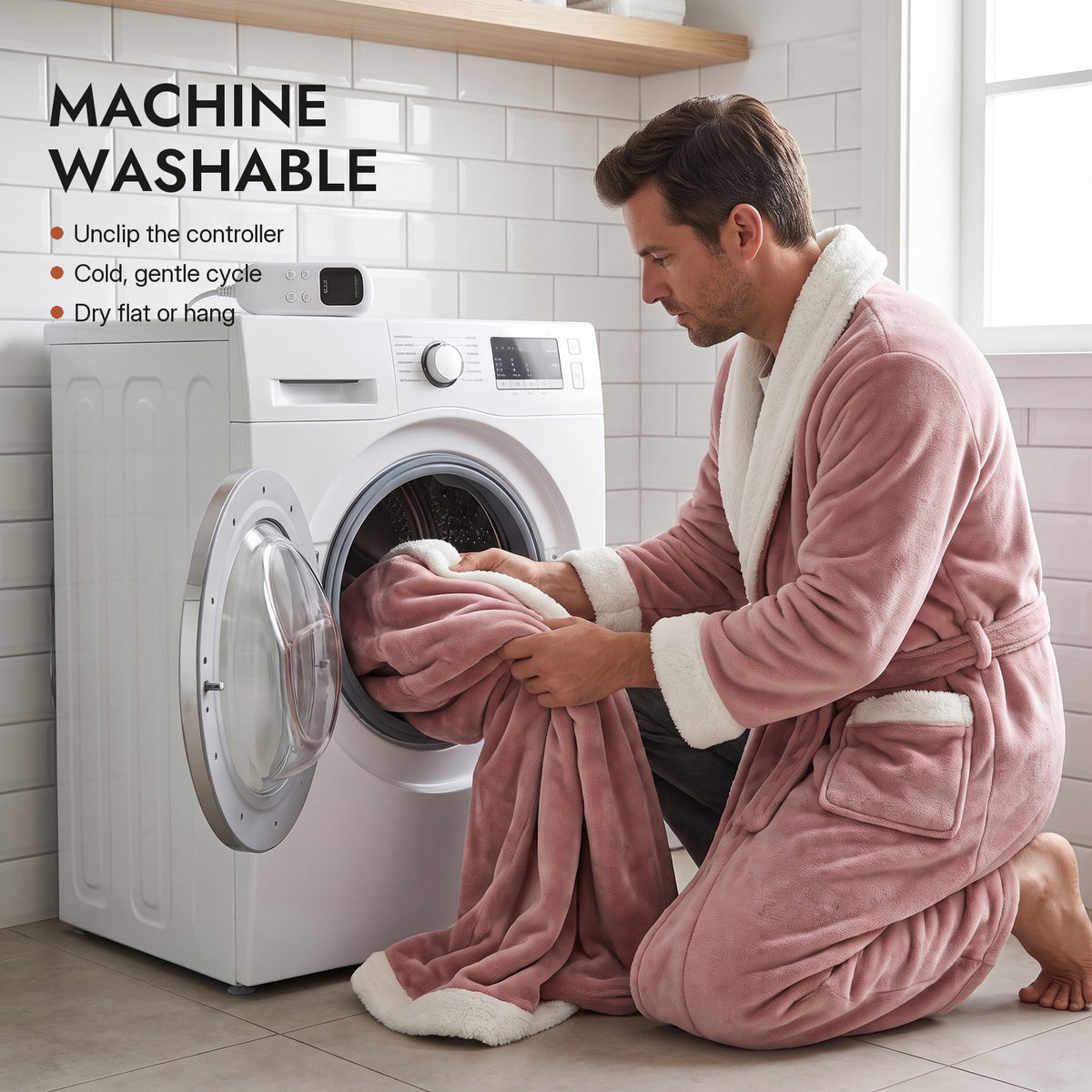 Unclip the controller and machine wash VARMA